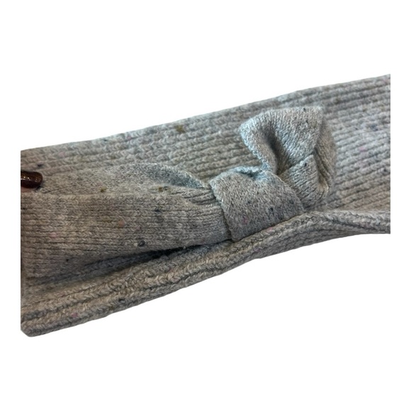 LOFT Speckled Lt Grey Crewneck Knee Length Sweater Dress with Tie Cuffs - Picture 5 of 14